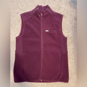 Deep purple figs on shift fleece vest